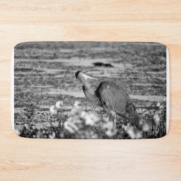 Item preview, Apopka Wildlife Drive Great Blue Heron Tongue Out Black And White designed and sold by MercerImages.