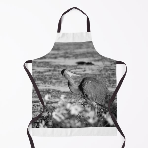 Item preview, Apopka Wildlife Drive Great Blue Heron Tongue Out Black And White designed and sold by MercerImages.
