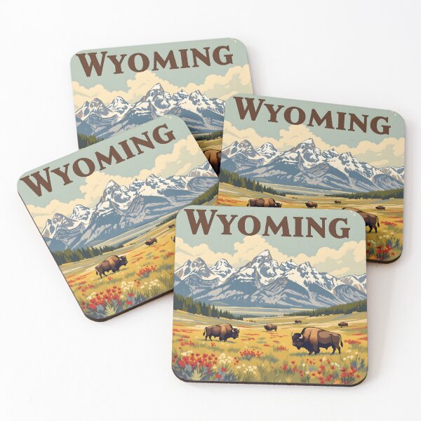 Item preview, Wyoming: Vintage-Style Painterly Travel Poster designed and sold by LSVart.