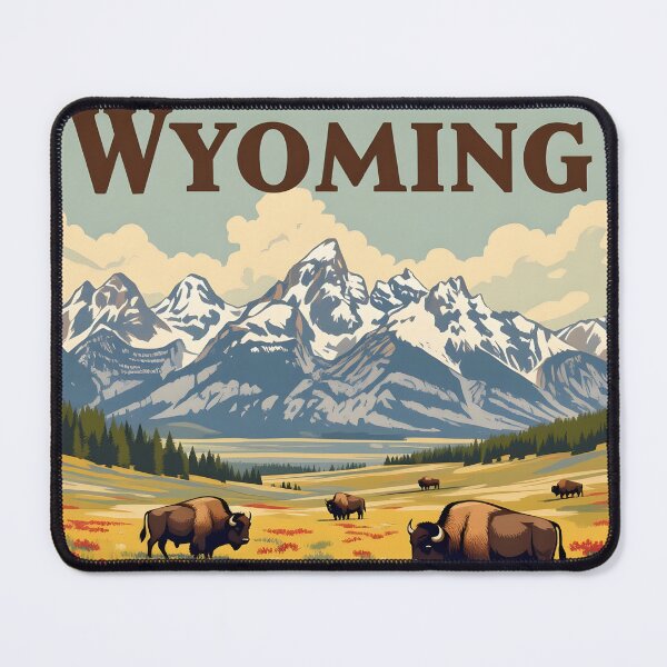 Item preview, Wyoming: Vintage-Style Painterly Travel Poster designed and sold by LSVart.