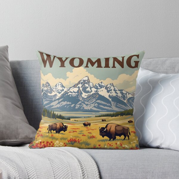 Item preview, Wyoming: Vintage-Style Painterly Travel Poster designed and sold by LSVart.