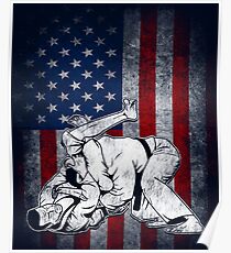 Jiu Jitsu USA Jiujitsu Shirt BJJ Tee Gift for Jiu-Jitsu Fan Poster