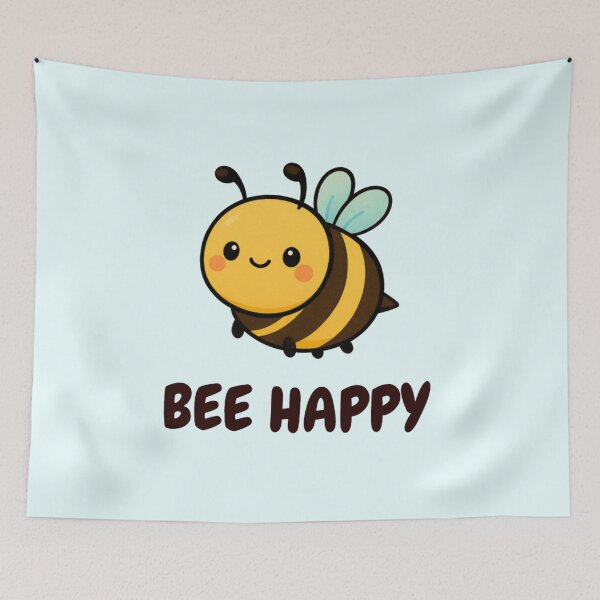 Item preview, Bee Happy Cute Kawaii Bee – Positive Vibes Illustration designed and sold by HealthCoreCommunity.