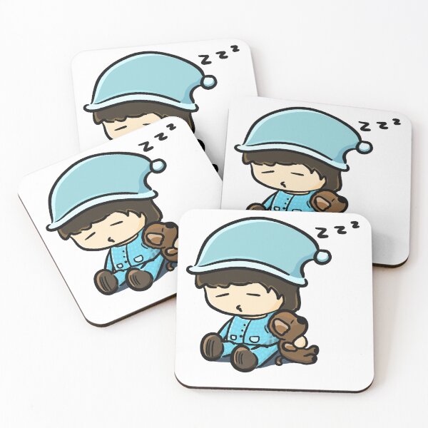 Item preview, Boy sitting sleeping with puppy cartoon illustration designed and sold by CuteLemon00.