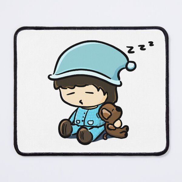 Item preview, Boy sitting sleeping with puppy cartoon illustration designed and sold by CuteLemon00.