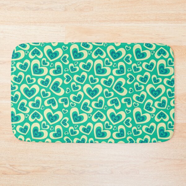 Item preview, Mint Condition Love - Green Heart Pattern Design – Teal and Cream Retro Love Graphic designed and sold by larissa-myrie.