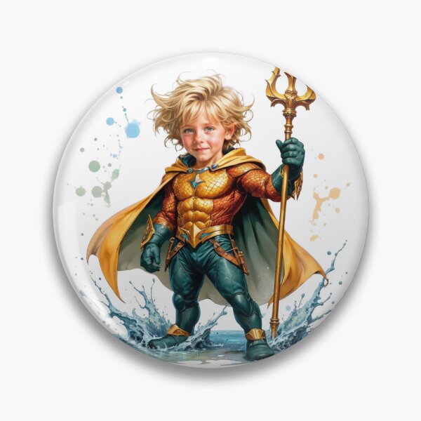 Artikelvorschau, Aquaman-inspirierter Superhelden-Kind-Anpassbarer Druck entworfen und verkauft von Platypus Pics.