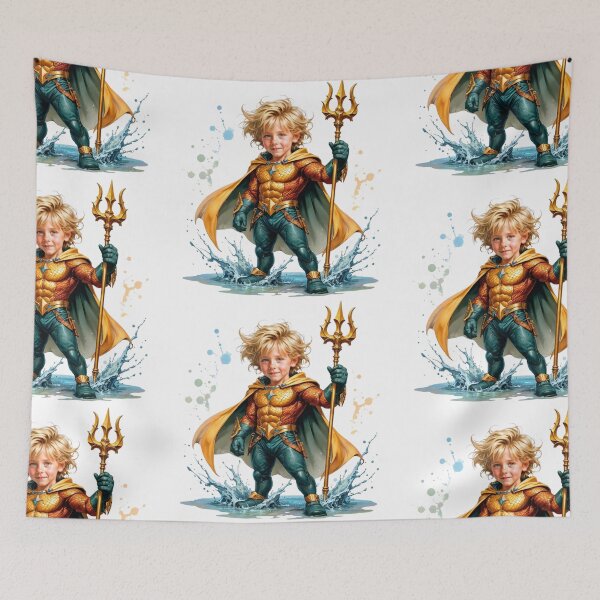 Item preview, Aquaman-Inspired Superhero Kid Customizable Print designed and sold by Platypus Pics.