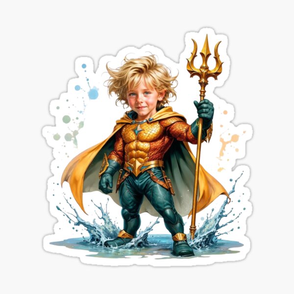 Item preview, Aquaman-Inspired Superhero Kid Customizable Print designed and sold by Platypus Pics.