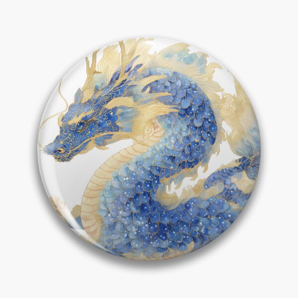 Item preview, Sapphire Gemstone Dragon – Blue & Gold  designed and sold by BlissxPals.