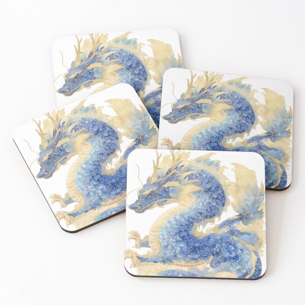 Item preview, Sapphire Gemstone Dragon – Blue & Gold  designed and sold by BlissxPals.