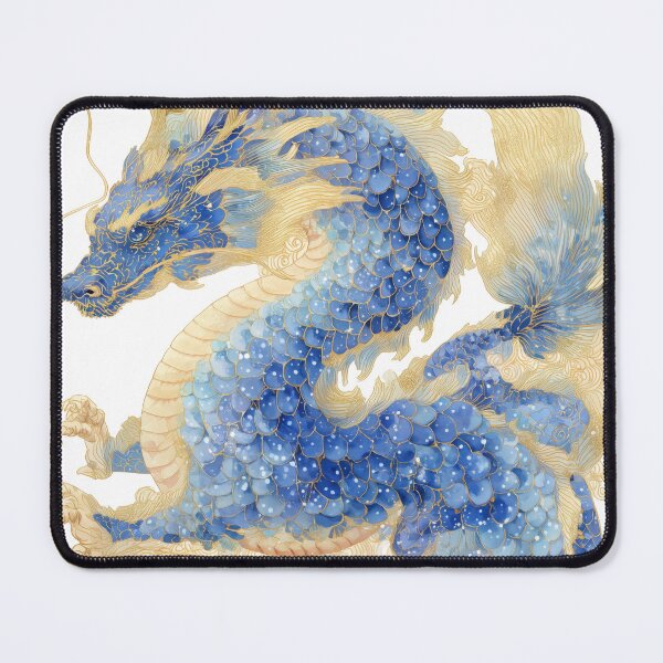 Item preview, Sapphire Gemstone Dragon – Blue & Gold designed and sold by BlissxPals.