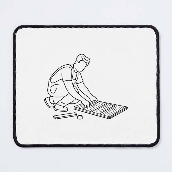 Item preview, craftsman installing parquet tiles in a new home designed and sold by rasagamastore.
