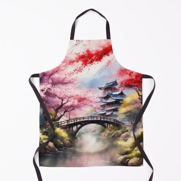 Item preview, Cherry Blossom Bridge and Temple designed and sold by SEIMEI2025.