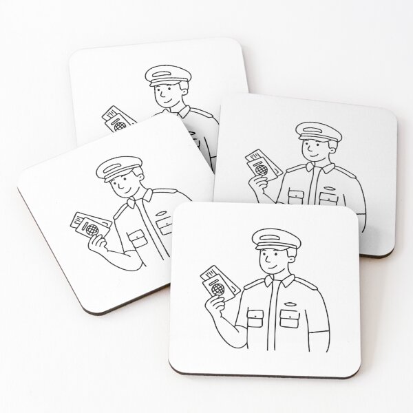 Item preview, customs officer examining a passenger passport designed and sold by rasagamastore.