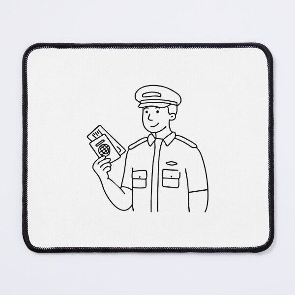 Item preview, customs officer examining a passenger passport designed and sold by rasagamastore.