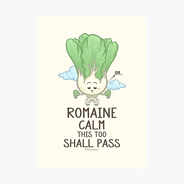 Item preview, Romaine Calm this too Shall Pass Pun designed and sold by Khotekmei.
