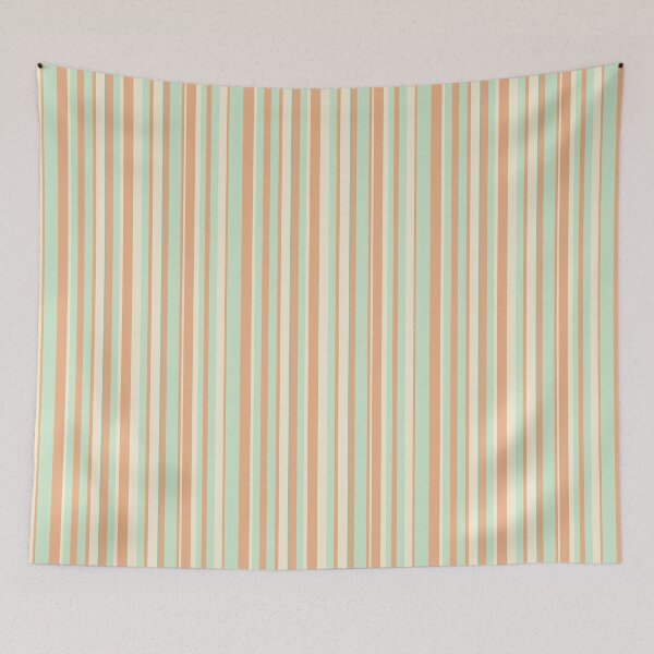 Item preview, Vintage Retro Vertical Stripe Mid Mod Cozy Boho Accent Piece  Mint Green Orange designed and sold by Prints and Lifestyle.