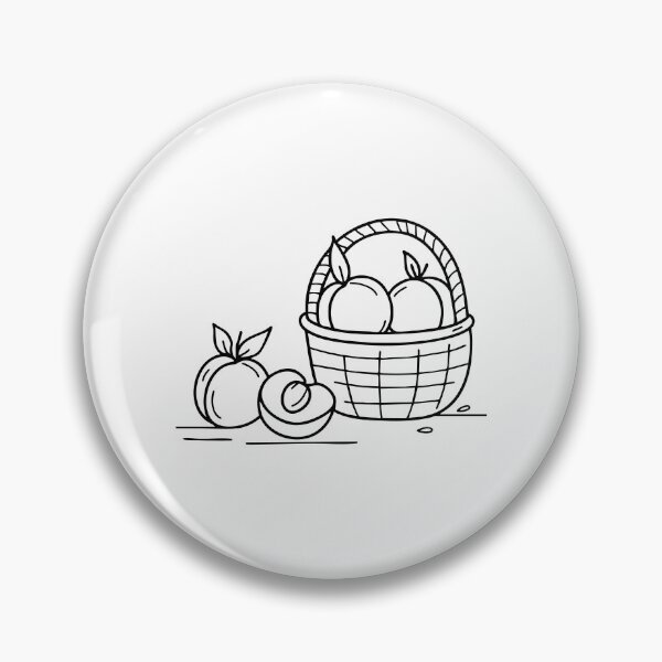 Item preview, peaches filling a basket with some fallen beside it designed and sold by rasagamastore.