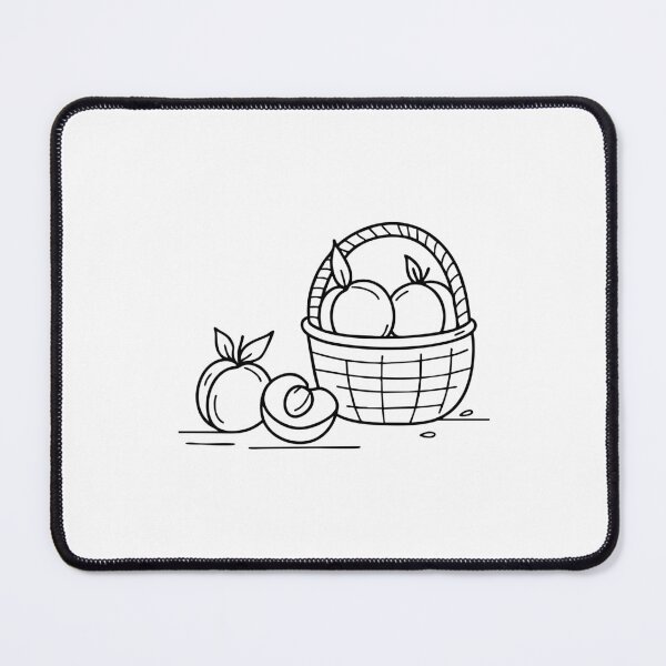 Item preview, peaches filling a basket with some fallen beside it designed and sold by rasagamastore.