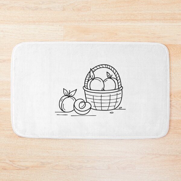 Item preview, peaches filling a basket with some fallen beside it designed and sold by rasagamastore.