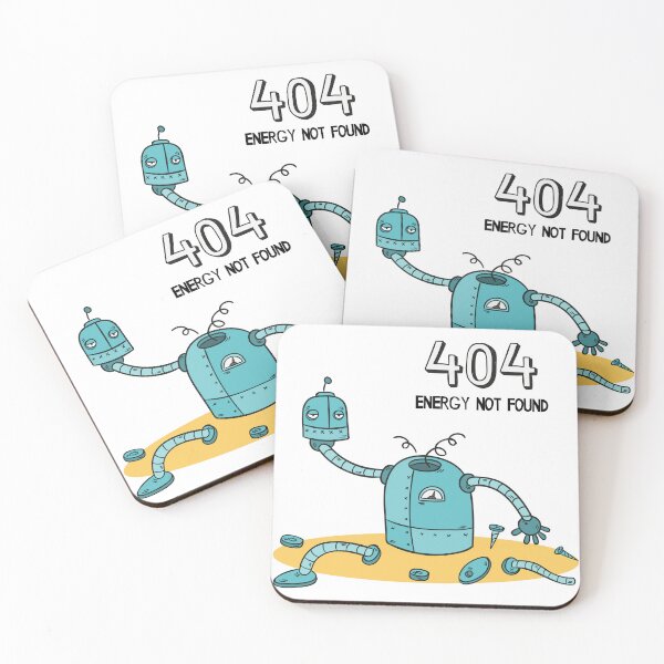 Item preview, 404: Energy Not Found – Funny Robot Breakdown designed and sold by Wise-Geek.
