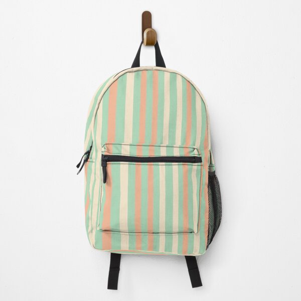 Item preview, Vintage Retro Vertical Stripe Mid Mod Cozy Boho Accent Piece Mint Green Orange designed and sold by Prints and Lifestyle.