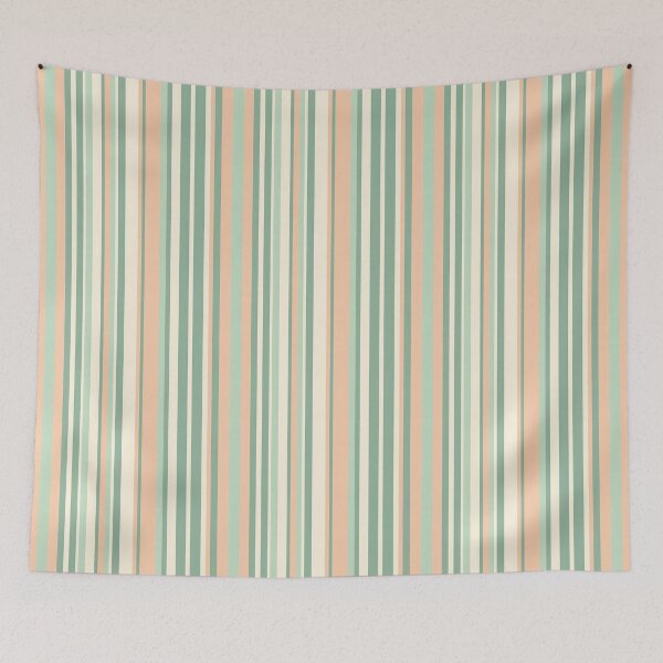 Item preview, Vintage Retro Vertical Stripe Mid Mod Cozy Boho Accent Piece   Mint Green Orange designed and sold by Prints and Lifestyle.