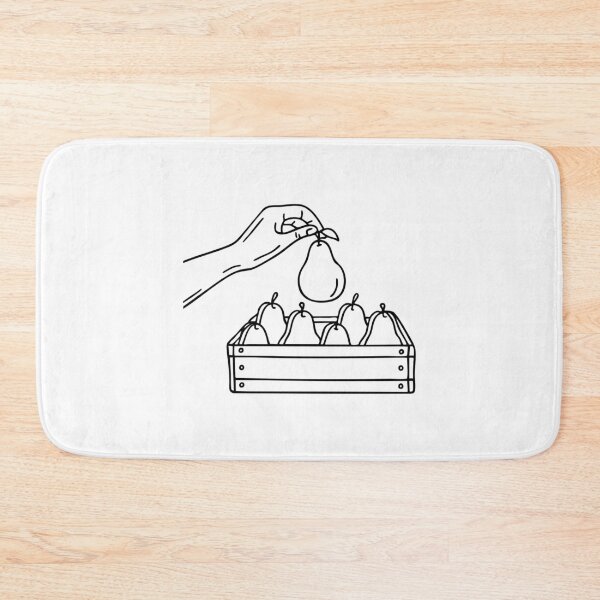 Item preview, hand reaching for a pear in a grocery store designed and sold by rasagamastore.