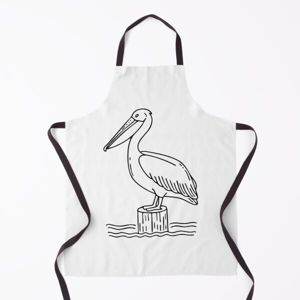 Item preview, pelican standing on a wooden pier post designed and sold by rasagamastore.