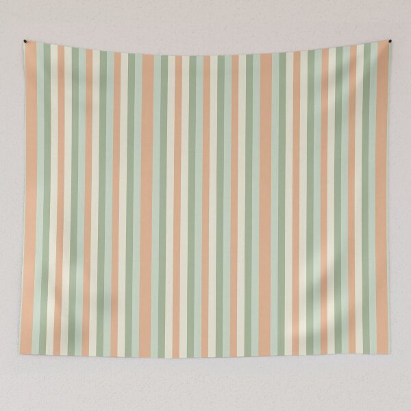 Item preview, Vintage Retro Vertical Stripe Mid Mod Cozy Boho Accent Piece    Mint Green Orange designed and sold by Prints and Lifestyle.