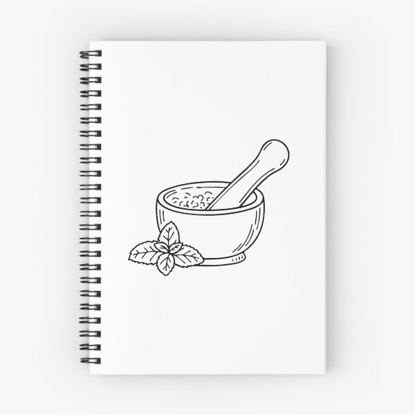 Item preview, peppermint being crushed in a mortar and pestle designed and sold by rasagamastore.
