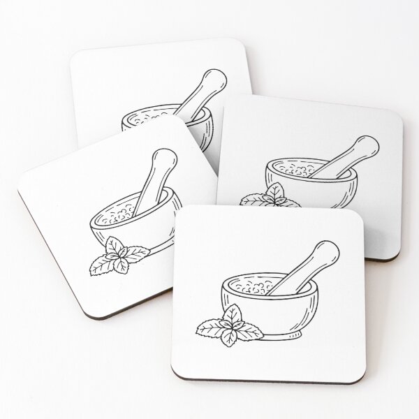 Item preview, peppermint being crushed in a mortar and pestle designed and sold by rasagamastore.