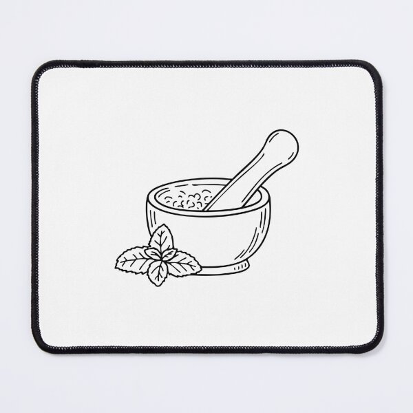Item preview, peppermint being crushed in a mortar and pestle designed and sold by rasagamastore.