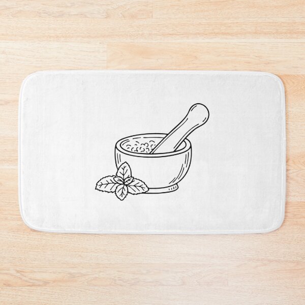 Item preview, peppermint being crushed in a mortar and pestle designed and sold by rasagamastore.