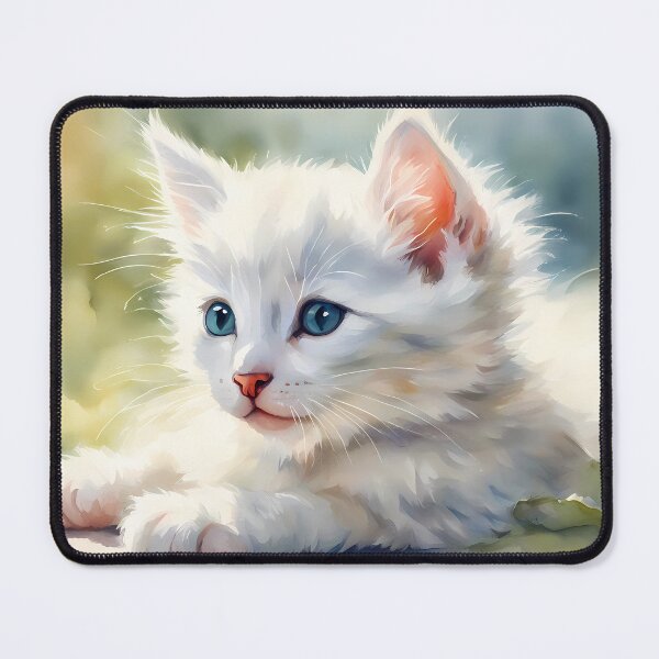 Item preview, White Kitten with Blue Eyes designed and sold by CalmnessbyChoice.