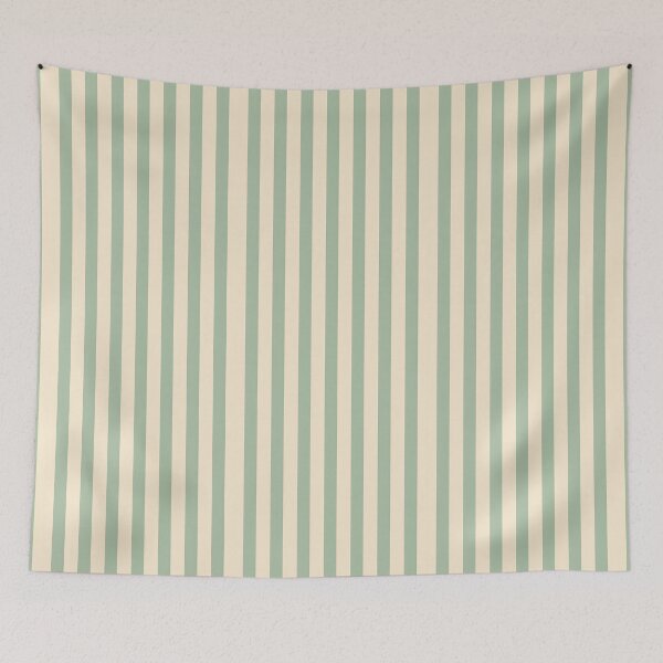 Item preview, Vintage Retro Vertical Stripe Mid Mod Cozy Boho Accent Piece     Mint Green Cream designed and sold by Prints and Lifestyle.