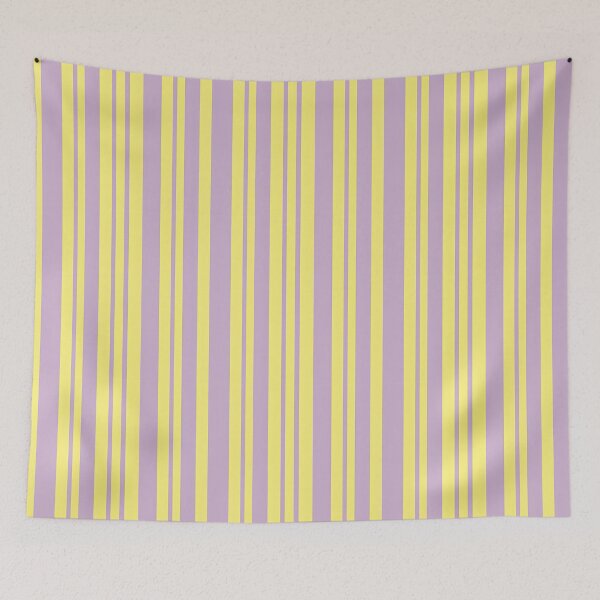 Item preview, Vintage Retro Vertical Stripe Mid Mod Cozy Boho Accent Piece  Yellow Lavender designed and sold by Prints and Lifestyle.