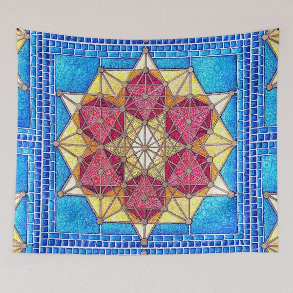 Item preview, Portal of Balance: 64 Tetrahedron Sacred Geometry Divine Masculine Art designed and sold by kpalana.