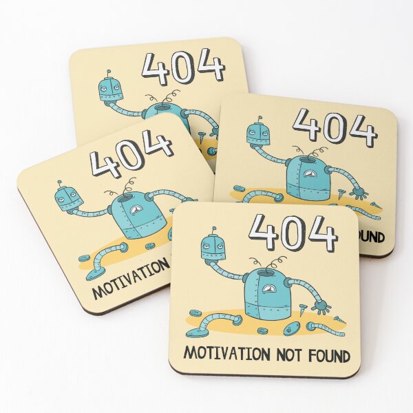 Item preview, 404: Motivation Not Found – Lazy Robot Vibes designed and sold by Wise-Geek.