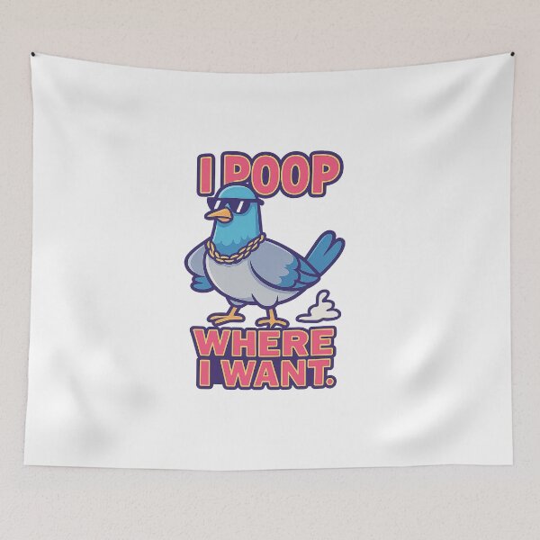 Item preview, Savage Pigeon - I Poop Where I Want Funny Bird Quote designed and sold by Domci.