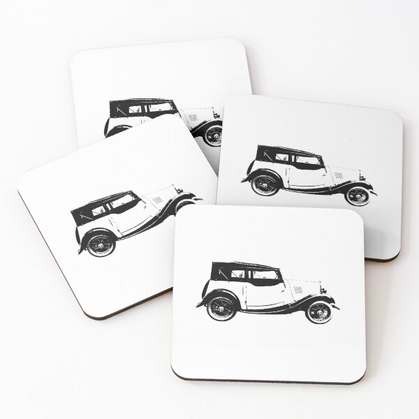 Item preview, Morris 8 vintage 1930s British classic car side view black designed and sold by soitwouldseem.
