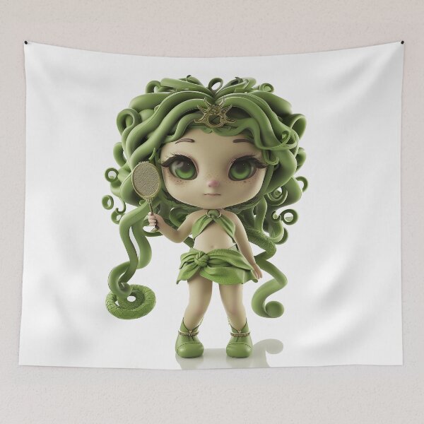 Item preview, Chibi Medusa – Baby Greek Mythical Monster with Snake Hair designed and sold by GoldenChiArt.