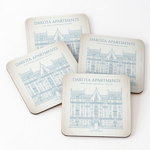 Item preview, Dakota Apartments. Elevation and Floor Plan. New York (Ivory Blue Grid) designed and sold by BGALAXY.