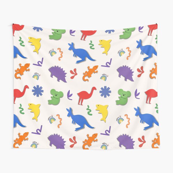 Cheeky Block-Coloured Aussie Animals | VolbroCo Paper Cut Fun Tapestry