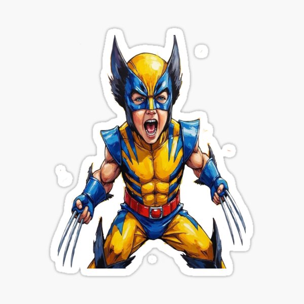 Item preview, Wolverine-inspired Superhero Kid Print designed and sold by Platypus Pics.