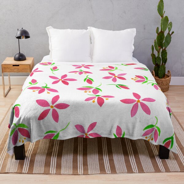 Item preview, Hand Painted Pink Flowers On Watercolor Paper Happy Pattern by Irina Sztukowski designed and sold by Irina Sztukowski.