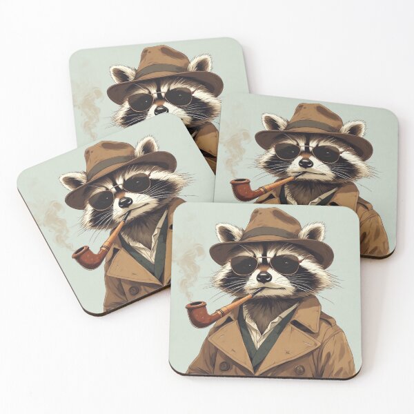 Item preview, Trust Me I'm Classy – Illustrated Raccoon in Rain Jacket designed and sold by Neonyx2020.