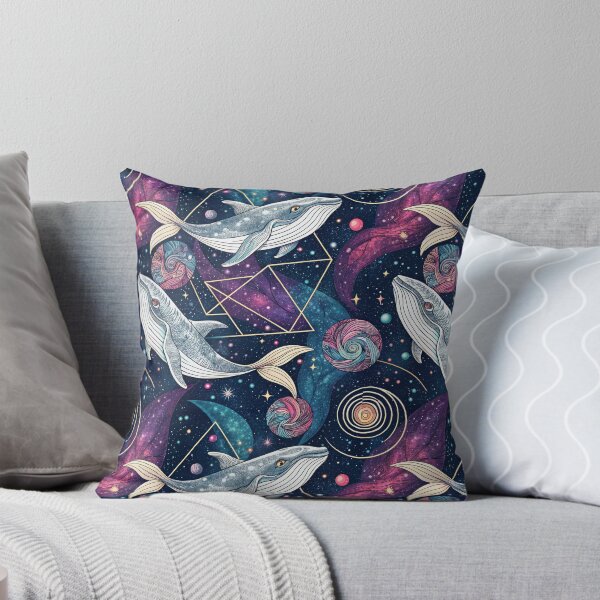 Item preview, Cosmic Whales Swimming Through Galaxy - Geometric Space Pattern designed and sold by alfmar.