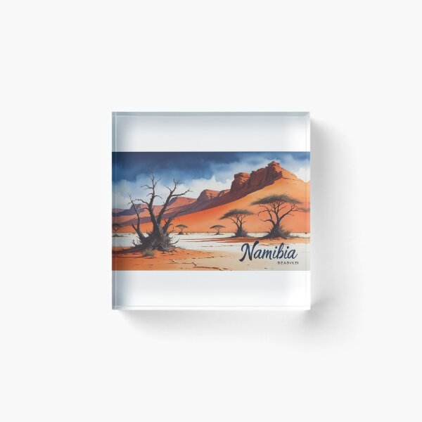 Item preview, Sunrise in Dead Vlei, Namibia – Watercolor desert landscape designed and sold by StormArte.